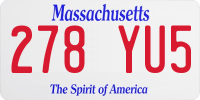 MA license plate 278YU5