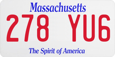 MA license plate 278YU6