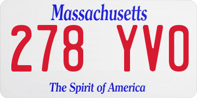 MA license plate 278YV0