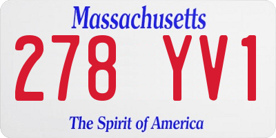 MA license plate 278YV1