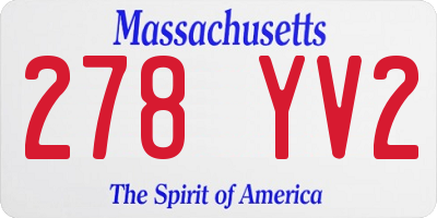 MA license plate 278YV2