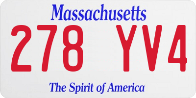 MA license plate 278YV4