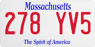 MA license plate 278YV5