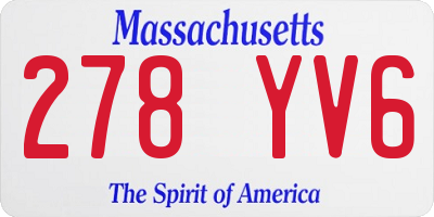 MA license plate 278YV6