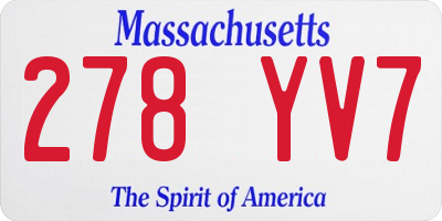 MA license plate 278YV7