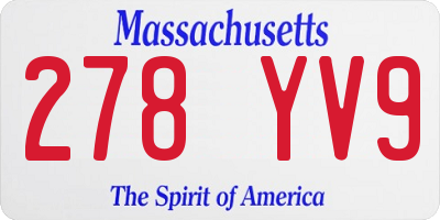 MA license plate 278YV9