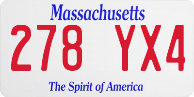 MA license plate 278YX4