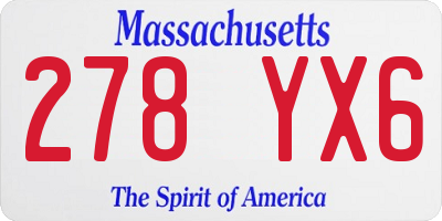 MA license plate 278YX6