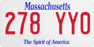MA license plate 278YY0