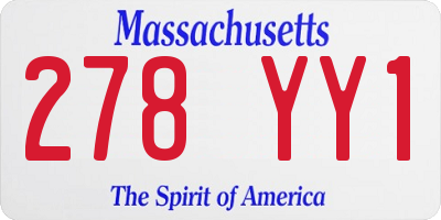 MA license plate 278YY1