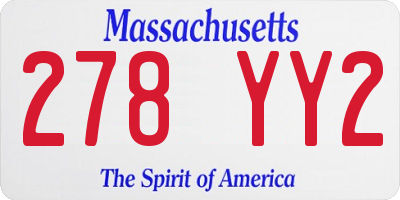 MA license plate 278YY2