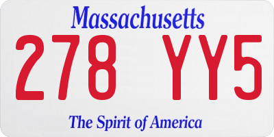 MA license plate 278YY5