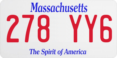 MA license plate 278YY6