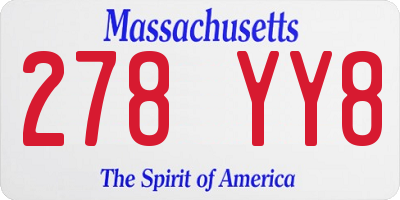 MA license plate 278YY8