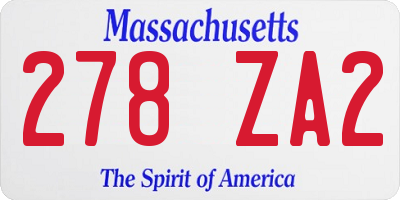 MA license plate 278ZA2