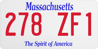 MA license plate 278ZF1