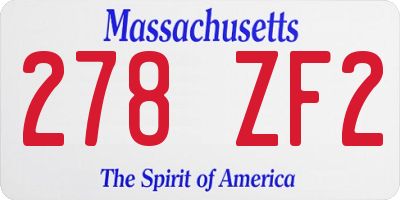 MA license plate 278ZF2
