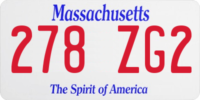 MA license plate 278ZG2