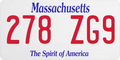MA license plate 278ZG9