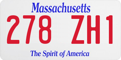 MA license plate 278ZH1