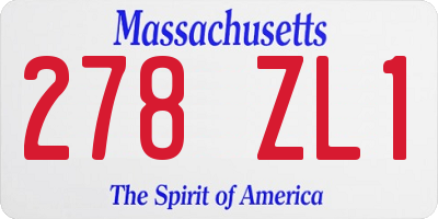 MA license plate 278ZL1