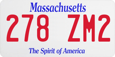 MA license plate 278ZM2