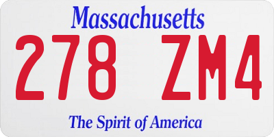 MA license plate 278ZM4