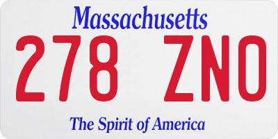 MA license plate 278ZN0