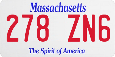 MA license plate 278ZN6