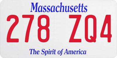 MA license plate 278ZQ4