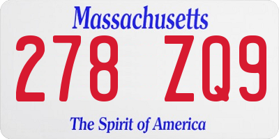 MA license plate 278ZQ9