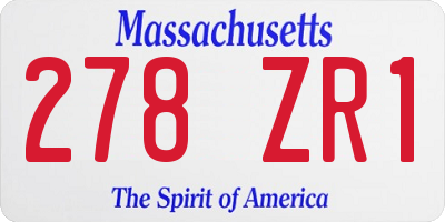 MA license plate 278ZR1