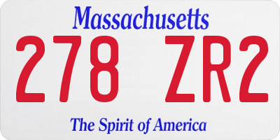 MA license plate 278ZR2