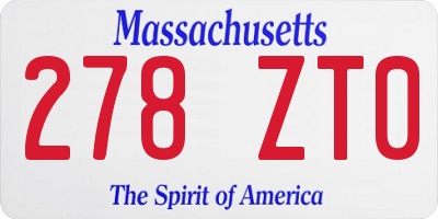 MA license plate 278ZT0
