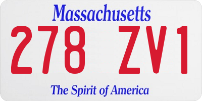 MA license plate 278ZV1