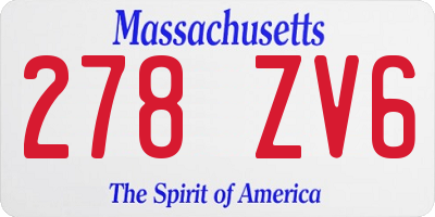 MA license plate 278ZV6