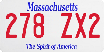 MA license plate 278ZX2