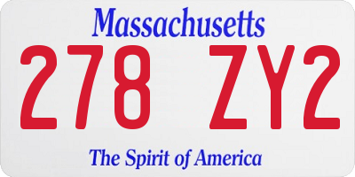 MA license plate 278ZY2