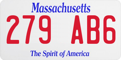 MA license plate 279AB6