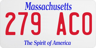 MA license plate 279AC0