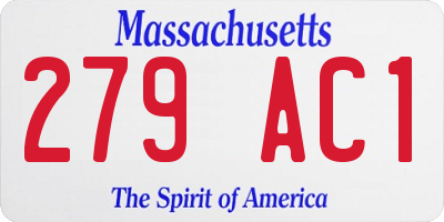 MA license plate 279AC1