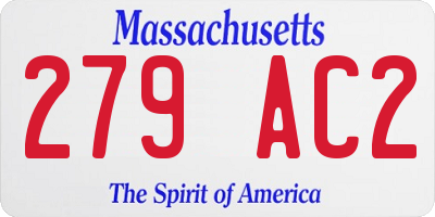 MA license plate 279AC2