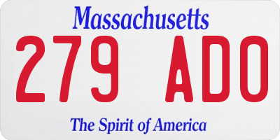 MA license plate 279AD0