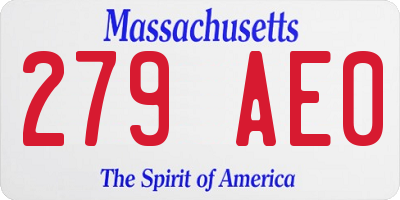 MA license plate 279AE0