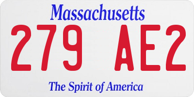 MA license plate 279AE2