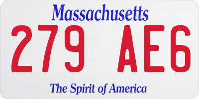 MA license plate 279AE6
