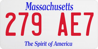 MA license plate 279AE7