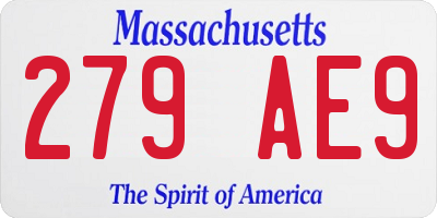 MA license plate 279AE9