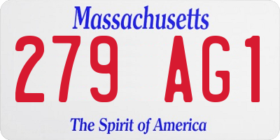 MA license plate 279AG1
