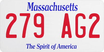 MA license plate 279AG2
